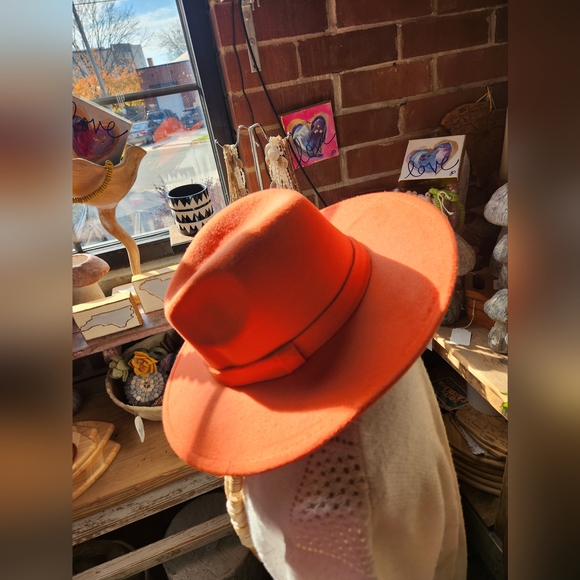Bright Orange Fedora Brim - Super cute 😍 Unisex - Picture 1 of 17